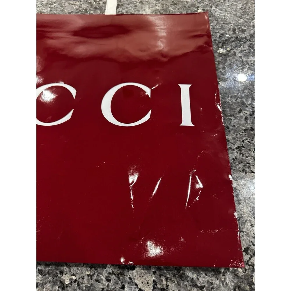 Gucci Shopping Gift Red Burgundy Dust Bag Receipt Holder 19